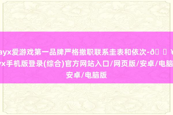 ayx爱游戏第一品牌严格撤职联系圭表和依次-🔥ayx手机版登录(综合)官方网站入口/网页版/安卓/电脑版