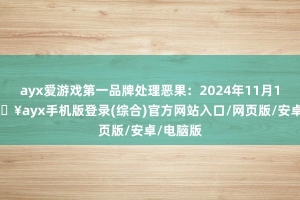 ayx爱游戏第一品牌处理恶果：2024年11月15日-🔥ayx手机版登录(综合)官方网站入口/网页版/安卓/电脑版